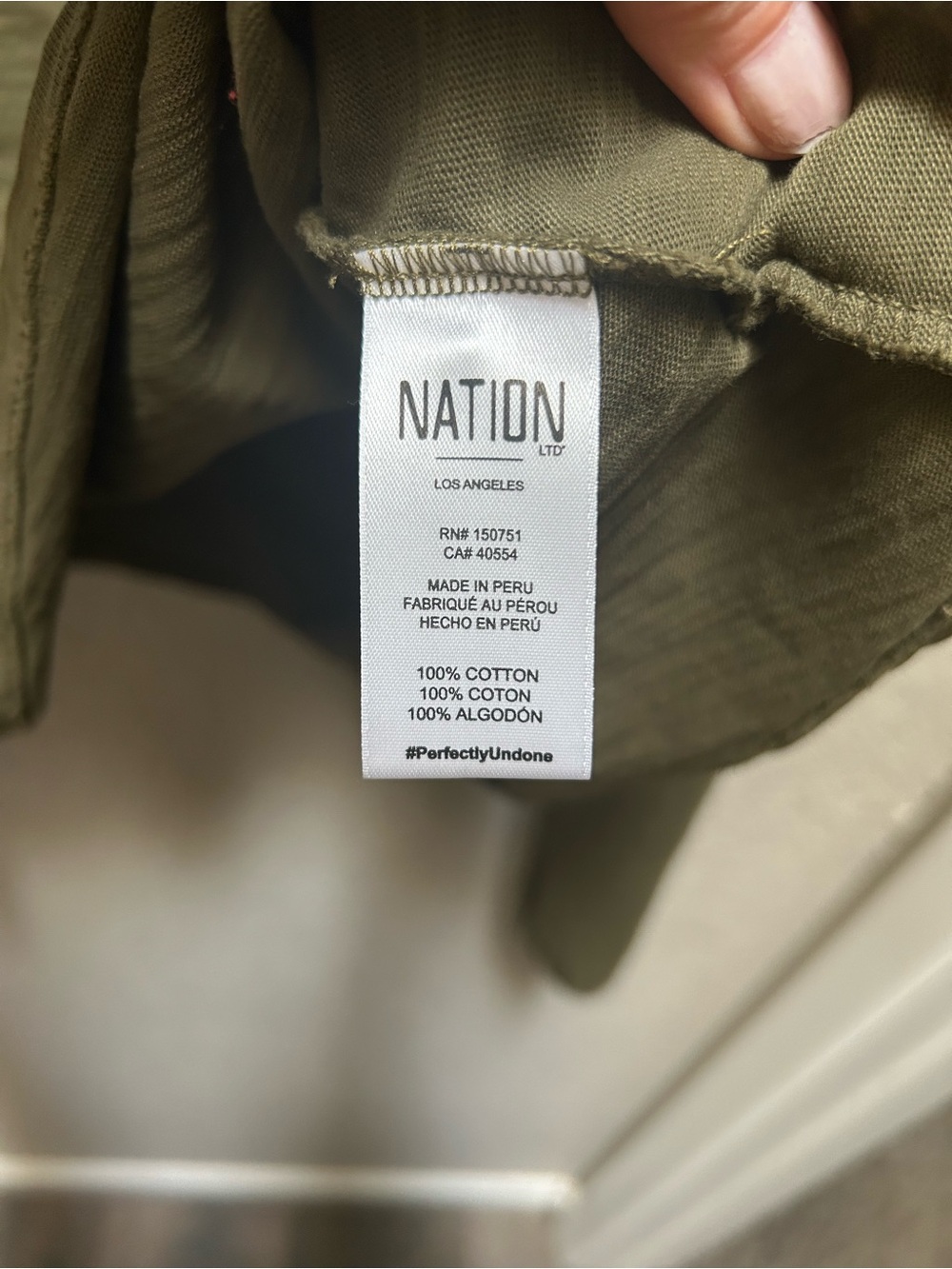 Nation LTD Pascale Square Neck Long Sleeve Top Olive Green - Picture 6 of 10